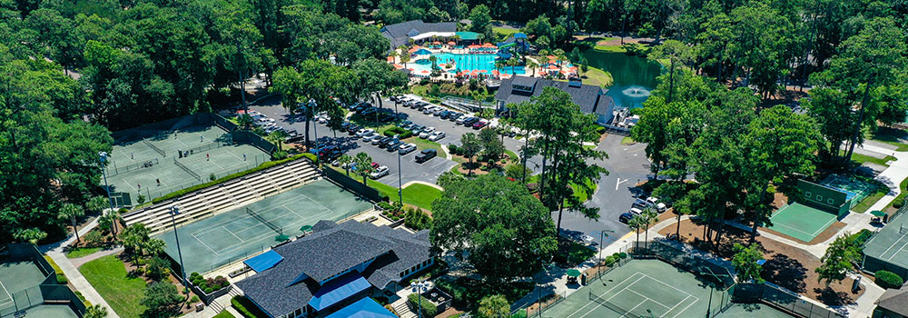 Aerial view of houses