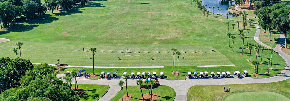 aerial view of golf course