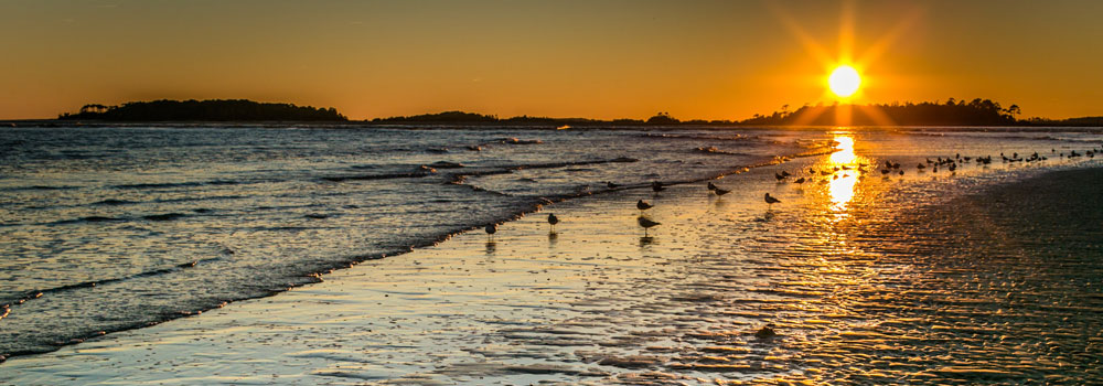 Sunset in seaside Tybee Island