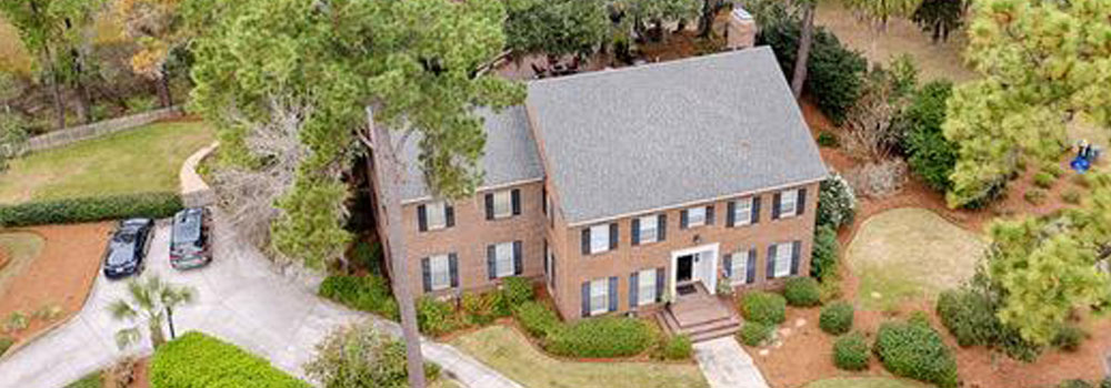 Aerial view of a house